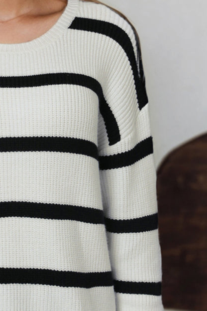 Striped Drop Shoulder Sweater