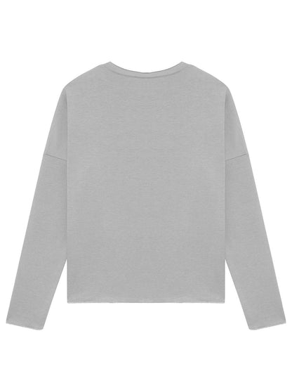 Full Size Graphic Round Neck Roll Hem Sweatshirt
