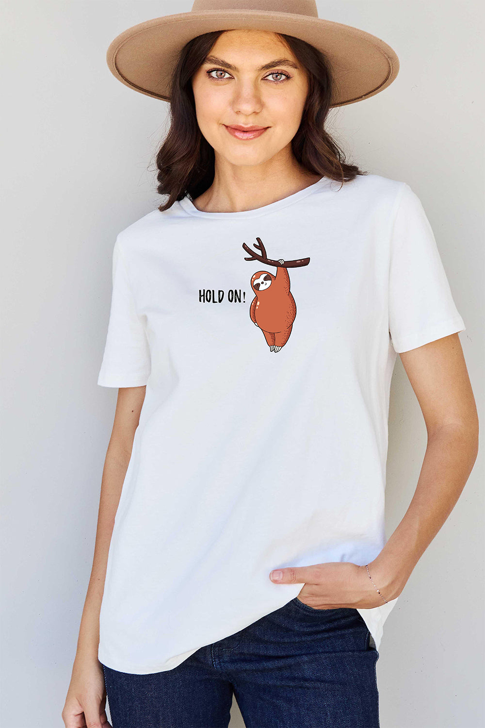 Simply Love Full Size HOLD ON Graphic T-Shirt