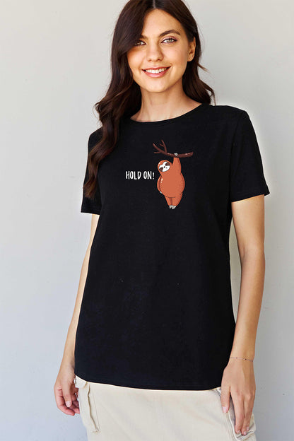 Simply Love Full Size HOLD ON Graphic T-Shirt