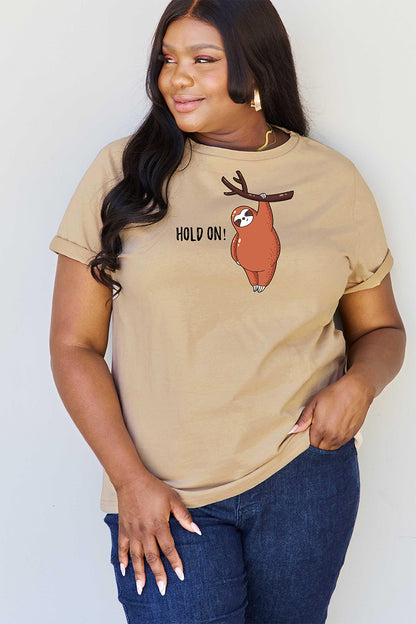 Simply Love Full Size HOLD ON Graphic T-Shirt
