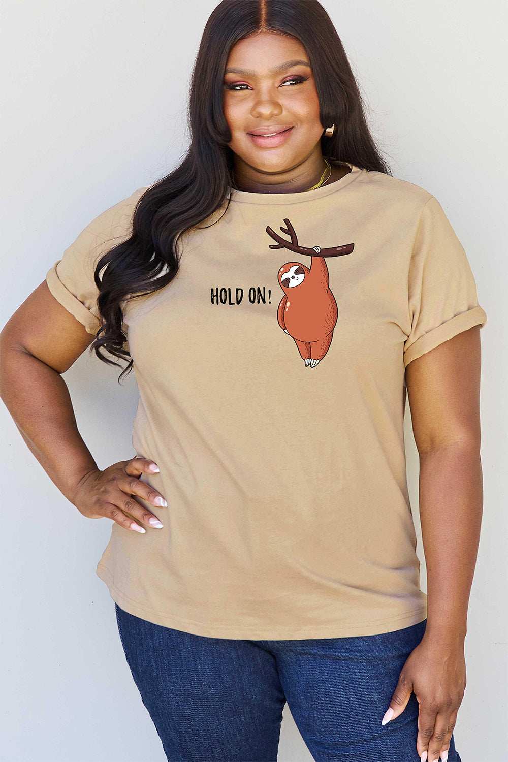 Simply Love Full Size HOLD ON Graphic T-Shirt